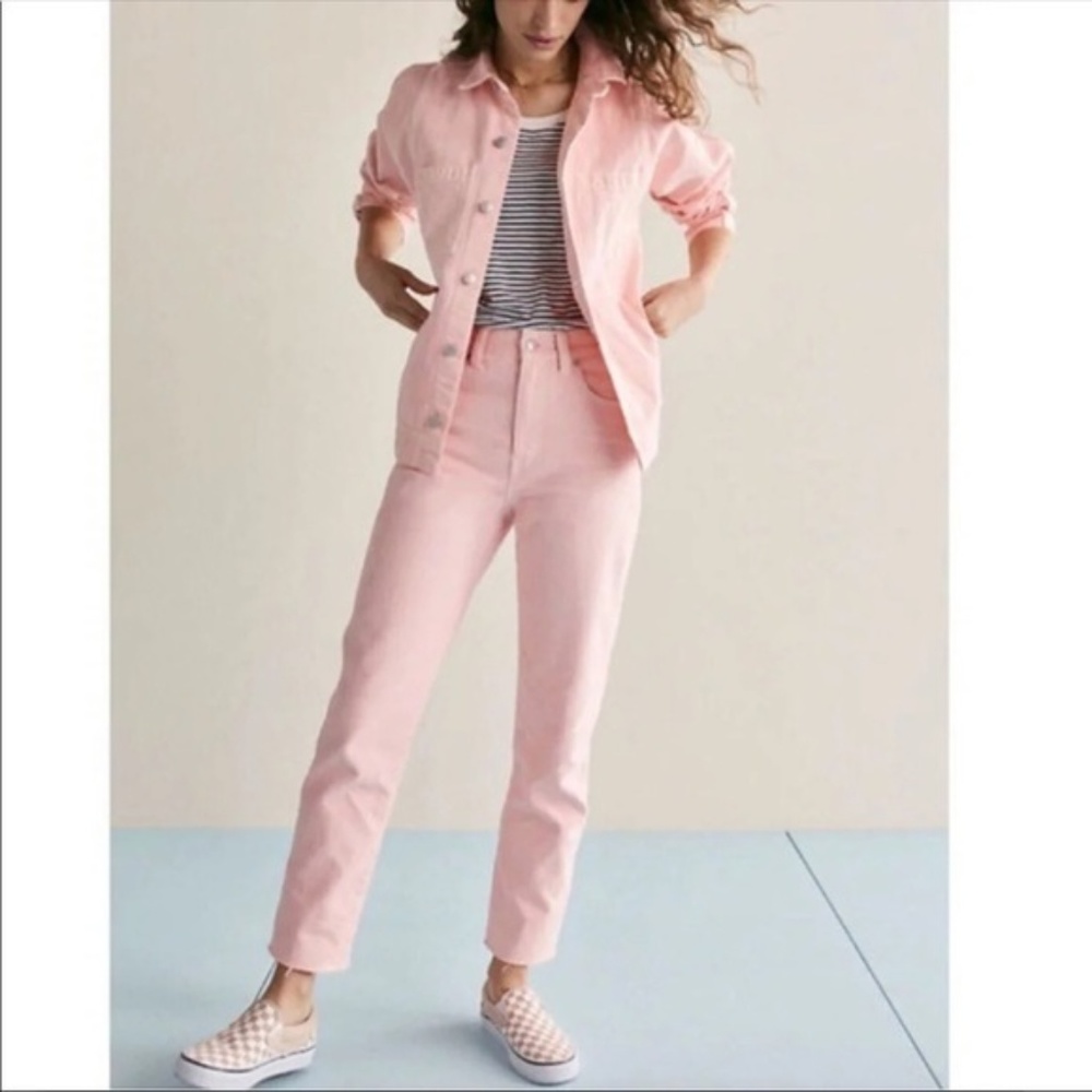 MADEWELL Pink High Waist Straight Leg Jeans